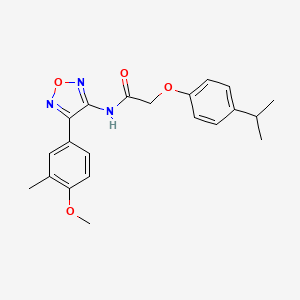 molecular formula C21H23N3O4 B11334004 N-[4-(4-methoxy-3-methylphenyl)-1,2,5-oxadiazol-3-yl]-2-[4-(propan-2-yl)phenoxy]acetamide 