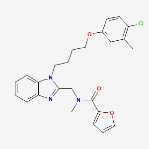 molecular formula C25H26ClN3O3 B11334054 N-({1-[4-(4-chloro-3-methylphenoxy)butyl]-1H-benzimidazol-2-yl}methyl)-N-methylfuran-2-carboxamide 