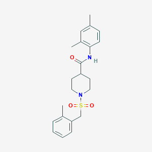 molecular formula C22H28N2O3S B11334204 N-(2,4-dimethylphenyl)-1-[(2-methylbenzyl)sulfonyl]piperidine-4-carboxamide 