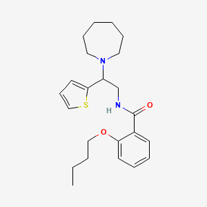 molecular formula C23H32N2O2S B11334290 N-[2-(azepan-1-yl)-2-(thiophen-2-yl)ethyl]-2-butoxybenzamide 