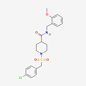 molecular formula C21H25ClN2O4S B11334329 1-[(4-chlorobenzyl)sulfonyl]-N-(2-methoxybenzyl)piperidine-4-carboxamide 