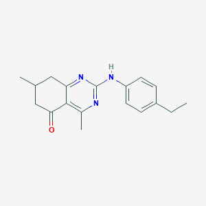 molecular formula C18H21N3O B11334350 2-[(4-ethylphenyl)amino]-4,7-dimethyl-7,8-dihydroquinazolin-5(6H)-one 