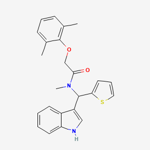 molecular formula C24H24N2O2S B11334431 2-(2,6-dimethylphenoxy)-N-[1H-indol-3-yl(thiophen-2-yl)methyl]-N-methylacetamide 