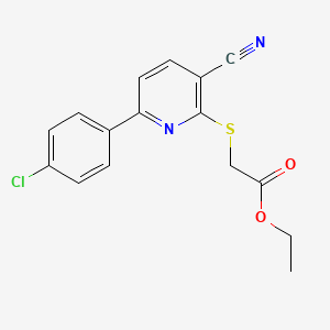 molecular formula C16H13ClN2O2S B11334636 Ethyl {[6-(4-chlorophenyl)-3-cyanopyridin-2-yl]sulfanyl}acetate 