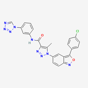 molecular formula C24H16ClN9O2 B11334664 1-[3-(4-chlorophenyl)-2,1-benzoxazol-5-yl]-5-methyl-N-[3-(1H-tetrazol-1-yl)phenyl]-1H-1,2,3-triazole-4-carboxamide 