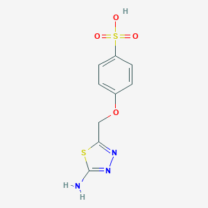 molecular formula C9H9N3O4S2 B113347 4-[(5-Amino-1,3,4-thiadiazol-2-yl)methoxy]benzenesulfonic acid CAS No. 952959-27-2