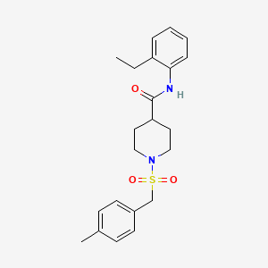 molecular formula C22H28N2O3S B11334722 N-(2-ethylphenyl)-1-[(4-methylbenzyl)sulfonyl]piperidine-4-carboxamide 
