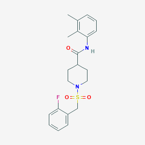 molecular formula C21H25FN2O3S B11334772 N-(2,3-dimethylphenyl)-1-[(2-fluorobenzyl)sulfonyl]piperidine-4-carboxamide 