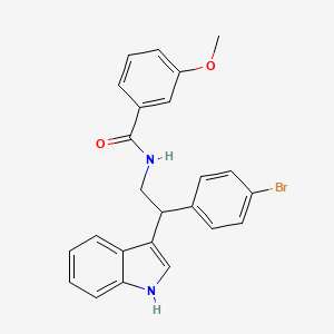 molecular formula C24H21BrN2O2 B11334829 N-[2-(4-bromophenyl)-2-(1H-indol-3-yl)ethyl]-3-methoxybenzamide 