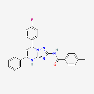 molecular formula C25H20FN5O B11335523 N-[7-(4-fluorophenyl)-5-phenyl-3,7-dihydro[1,2,4]triazolo[1,5-a]pyrimidin-2-yl]-4-methylbenzamide 