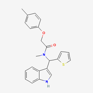 molecular formula C23H22N2O2S B11335534 N-[1H-indol-3-yl(thiophen-2-yl)methyl]-N-methyl-2-(4-methylphenoxy)acetamide 