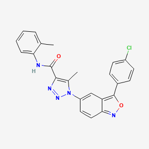 molecular formula C24H18ClN5O2 B11335621 1-[3-(4-chlorophenyl)-2,1-benzoxazol-5-yl]-5-methyl-N-(2-methylphenyl)-1H-1,2,3-triazole-4-carboxamide 