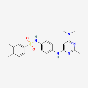 molecular formula C21H25N5O2S B11335686 N-(4-((6-(dimethylamino)-2-methylpyrimidin-4-yl)amino)phenyl)-3,4-dimethylbenzenesulfonamide 