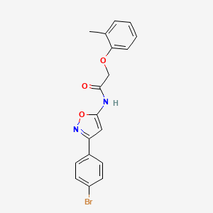 molecular formula C18H15BrN2O3 B11335893 N-[3-(4-bromophenyl)-1,2-oxazol-5-yl]-2-(2-methylphenoxy)acetamide 