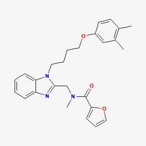 molecular formula C26H29N3O3 B11335922 N-({1-[4-(3,4-dimethylphenoxy)butyl]-1H-benzimidazol-2-yl}methyl)-N-methylfuran-2-carboxamide 