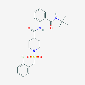 molecular formula C24H30ClN3O4S B11335942 N-[2-(tert-butylcarbamoyl)phenyl]-1-[(2-chlorobenzyl)sulfonyl]piperidine-4-carboxamide 