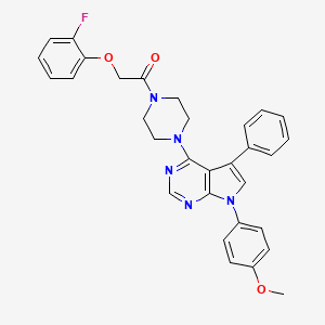 molecular formula C31H28FN5O3 B11336020 2-(2-fluorophenoxy)-1-{4-[7-(4-methoxyphenyl)-5-phenyl-7H-pyrrolo[2,3-d]pyrimidin-4-yl]piperazin-1-yl}ethanone 
