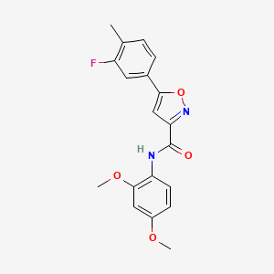 molecular formula C19H17FN2O4 B11336141 N-(2,4-dimethoxyphenyl)-5-(3-fluoro-4-methylphenyl)-1,2-oxazole-3-carboxamide 