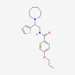 molecular formula C22H30N2O2S B11336269 N-[2-(azepan-1-yl)-2-(thiophen-2-yl)ethyl]-4-propoxybenzamide 