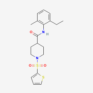 molecular formula C19H24N2O3S2 B11336275 N-(2-ethyl-6-methylphenyl)-1-(thiophen-2-ylsulfonyl)piperidine-4-carboxamide 