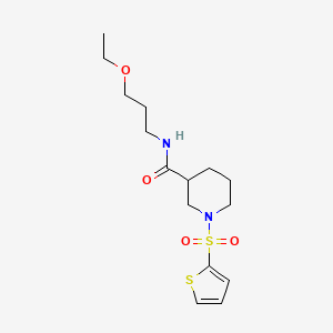 molecular formula C15H24N2O4S2 B11336310 N-(3-ethoxypropyl)-1-(thiophen-2-ylsulfonyl)piperidine-3-carboxamide 