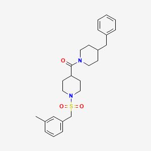 molecular formula C26H34N2O3S B11336432 (4-Benzylpiperidin-1-yl){1-[(3-methylbenzyl)sulfonyl]piperidin-4-yl}methanone 