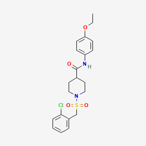 molecular formula C21H25ClN2O4S B11336437 1-[(2-chlorobenzyl)sulfonyl]-N-(4-ethoxyphenyl)piperidine-4-carboxamide 