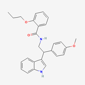 molecular formula C27H28N2O3 B11336567 N-[2-(1H-indol-3-yl)-2-(4-methoxyphenyl)ethyl]-2-propoxybenzamide 