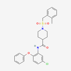 molecular formula C26H27ClN2O4S B11336640 N-(5-chloro-2-phenoxyphenyl)-1-[(2-methylbenzyl)sulfonyl]piperidine-4-carboxamide 