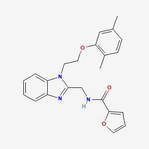 molecular formula C23H23N3O3 B11336650 N-({1-[2-(2,5-dimethylphenoxy)ethyl]-1H-benzimidazol-2-yl}methyl)furan-2-carboxamide 