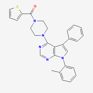 molecular formula C28H25N5OS B11336942 {4-[7-(2-methylphenyl)-5-phenyl-7H-pyrrolo[2,3-d]pyrimidin-4-yl]piperazin-1-yl}(thiophen-2-yl)methanone 