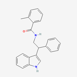 molecular formula C24H22N2O B11337242 N-[2-(1H-indol-3-yl)-2-phenylethyl]-2-methylbenzamide 