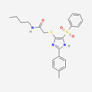 molecular formula C22H25N3O3S2 B11337306 N-butyl-2-{[2-(4-methylphenyl)-4-(phenylsulfonyl)-1H-imidazol-5-yl]sulfanyl}acetamide 