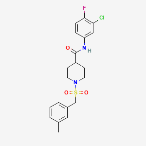 molecular formula C20H22ClFN2O3S B11337340 N-(3-chloro-4-fluorophenyl)-1-[(3-methylbenzyl)sulfonyl]piperidine-4-carboxamide 