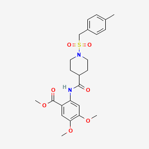 molecular formula C24H30N2O7S B11337364 Methyl 4,5-dimethoxy-2-[({1-[(4-methylbenzyl)sulfonyl]piperidin-4-yl}carbonyl)amino]benzoate 