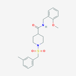 molecular formula C22H28N2O4S B11337452 N-(2-methoxybenzyl)-1-[(3-methylbenzyl)sulfonyl]piperidine-4-carboxamide 