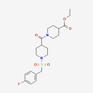 molecular formula C21H29FN2O5S B11337459 Ethyl 1-({1-[(4-fluorobenzyl)sulfonyl]piperidin-4-yl}carbonyl)piperidine-4-carboxylate 