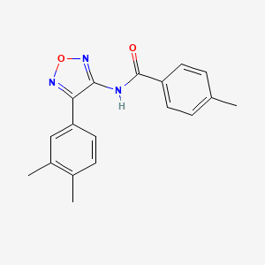 molecular formula C18H17N3O2 B11337650 N-[4-(3,4-dimethylphenyl)-1,2,5-oxadiazol-3-yl]-4-methylbenzamide 