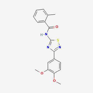 molecular formula C18H17N3O3S B11337819 N-[3-(3,4-dimethoxyphenyl)-1,2,4-thiadiazol-5-yl]-2-methylbenzamide 