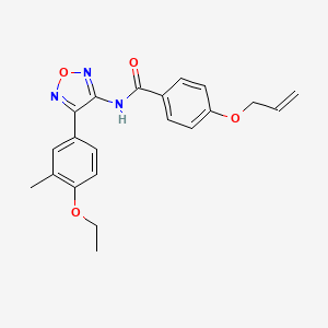 molecular formula C21H21N3O4 B11338019 N-[4-(4-ethoxy-3-methylphenyl)-1,2,5-oxadiazol-3-yl]-4-(prop-2-en-1-yloxy)benzamide 