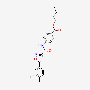 molecular formula C22H21FN2O4 B11338050 Butyl 4-({[5-(3-fluoro-4-methylphenyl)-1,2-oxazol-3-yl]carbonyl}amino)benzoate 
