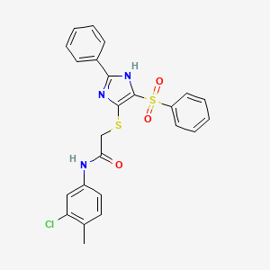 molecular formula C24H20ClN3O3S2 B11338144 N-(3-chloro-4-methylphenyl)-2-{[2-phenyl-4-(phenylsulfonyl)-1H-imidazol-5-yl]sulfanyl}acetamide 