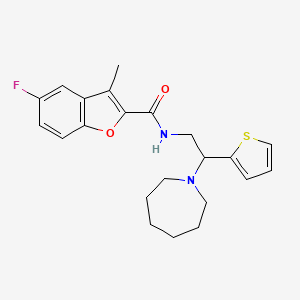 molecular formula C22H25FN2O2S B11338174 N-[2-(azepan-1-yl)-2-(thiophen-2-yl)ethyl]-5-fluoro-3-methyl-1-benzofuran-2-carboxamide 