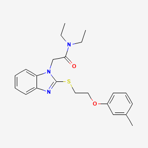 molecular formula C22H27N3O2S B11338273 N,N-diethyl-2-(2-{[2-(3-methylphenoxy)ethyl]sulfanyl}-1H-benzimidazol-1-yl)acetamide 