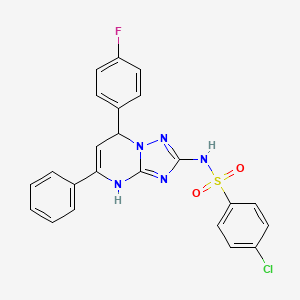 molecular formula C23H17ClFN5O2S B11338309 4-chloro-N-[7-(4-fluorophenyl)-5-phenyl-3,7-dihydro[1,2,4]triazolo[1,5-a]pyrimidin-2-yl]benzenesulfonamide 