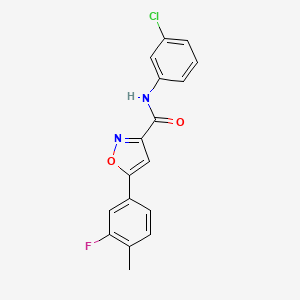 molecular formula C17H12ClFN2O2 B11338316 N-(3-chlorophenyl)-5-(3-fluoro-4-methylphenyl)-1,2-oxazole-3-carboxamide 