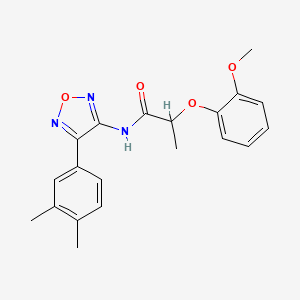 molecular formula C20H21N3O4 B11338337 N-[4-(3,4-dimethylphenyl)-1,2,5-oxadiazol-3-yl]-2-(2-methoxyphenoxy)propanamide 