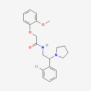 molecular formula C21H25ClN2O3 B11338432 N-[2-(2-chlorophenyl)-2-(pyrrolidin-1-yl)ethyl]-2-(2-methoxyphenoxy)acetamide 
