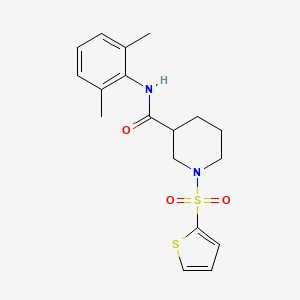molecular formula C18H22N2O3S2 B11338541 N-(2,6-dimethylphenyl)-1-(thiophen-2-ylsulfonyl)piperidine-3-carboxamide 