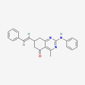 molecular formula C23H21N3O B11338640 2-anilino-4-methyl-7-[(E)-2-phenylvinyl]-7,8-dihydroquinazolin-5(6H)-one 